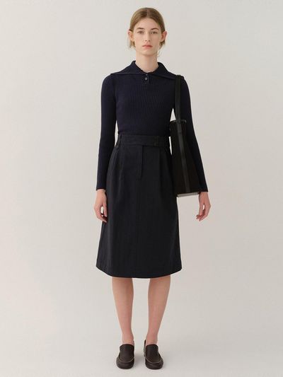 KINDERSALMON Fouette Cotton Skirt Dark-Navy