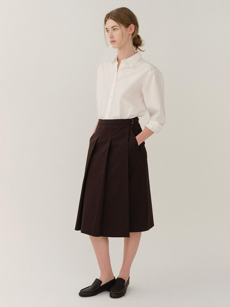 KINDERSALMON Jete Pleats Skirt Prune