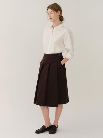 KINDERSALMON Jete Pleats Skirt Prune