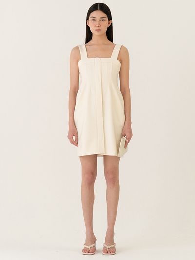 KINDERSALMON Little Shaped Sleeveless Dress (Bone White)