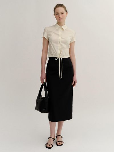 KINDERSALMON Midi Skirt_Dark Gray