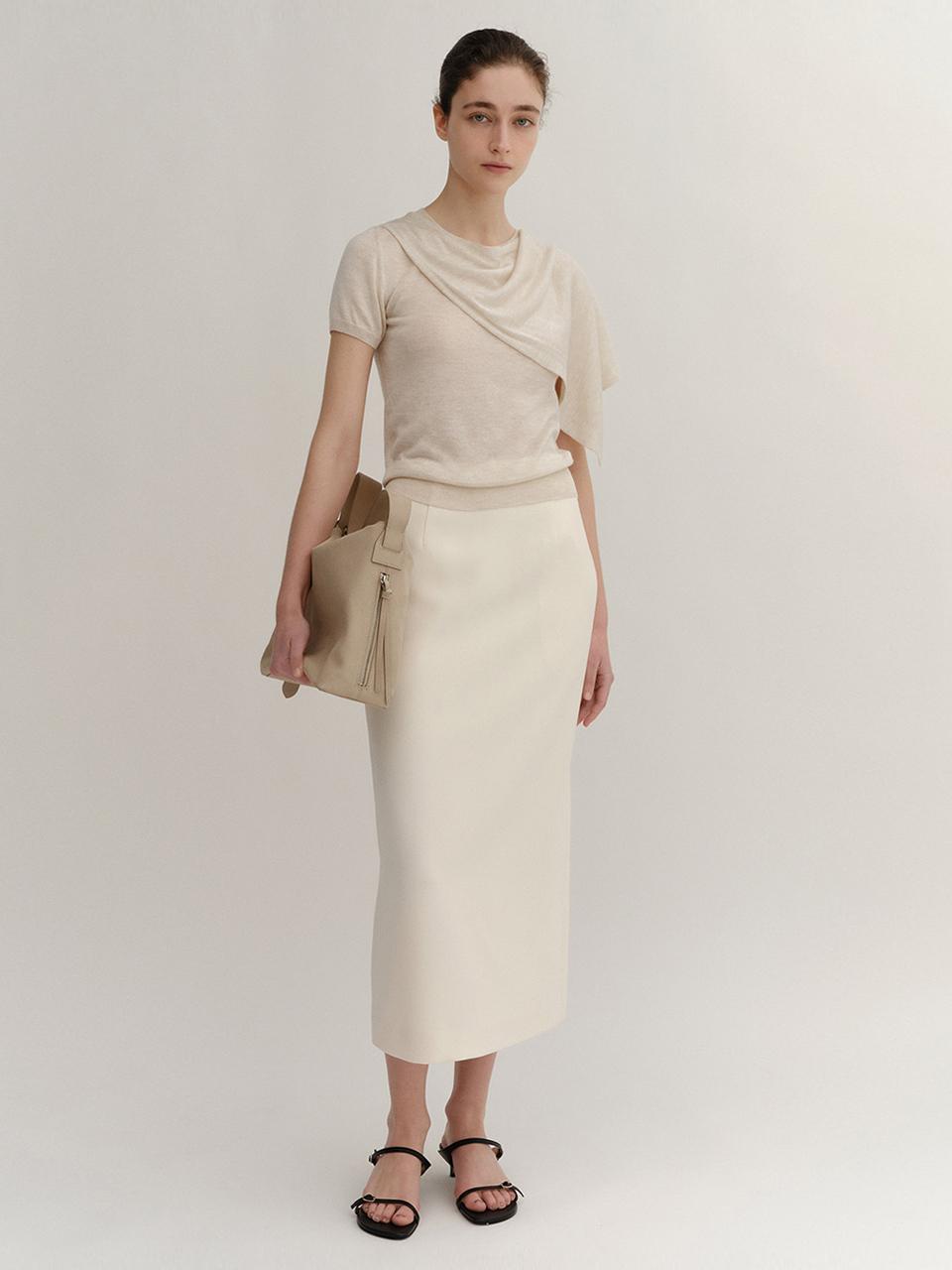 KINDERSALMON Midi Skirt_Off White