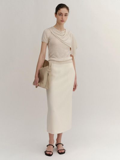 KINDERSALMON Midi Skirt_Off White