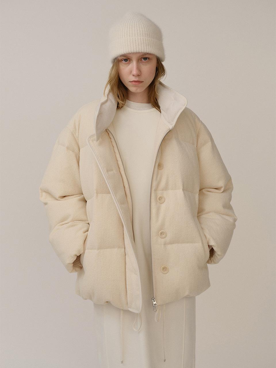 KINDERSALMON PF24 Fancy Wool DownJacket Cream