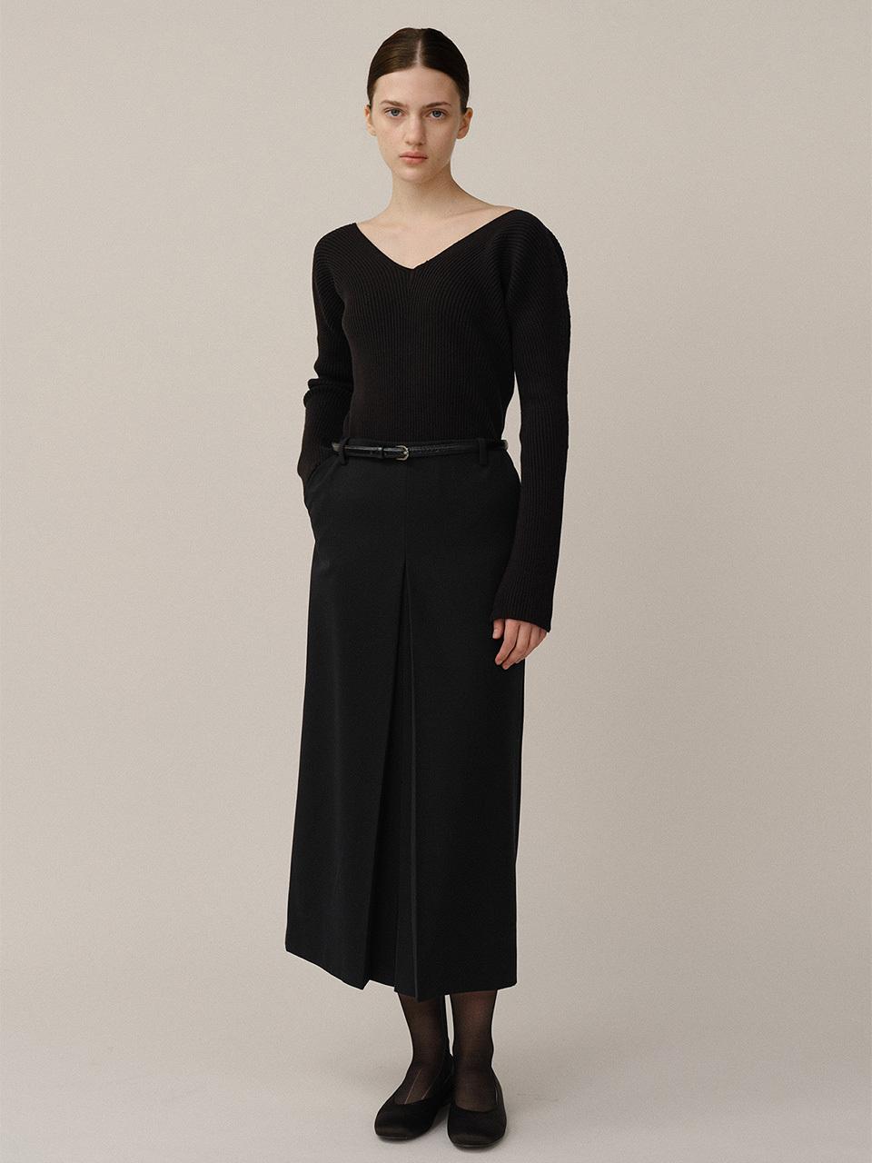 KINDERSALMON PF24 Isaac Wool Skirt Dark Navy