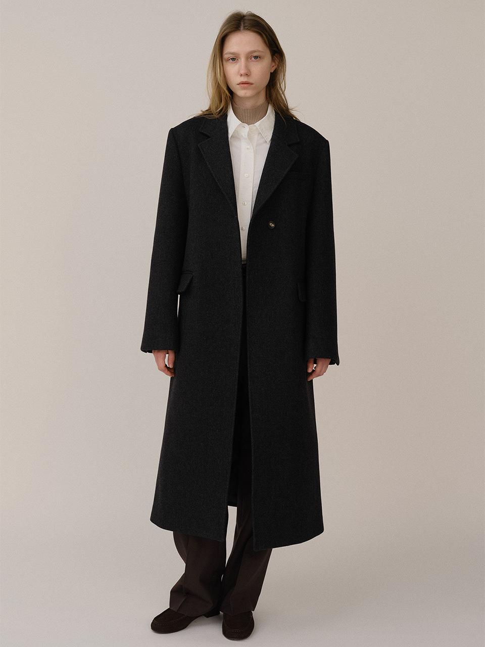 KINDERSALMON PF24 Vannevar Coat Dark Chacoal