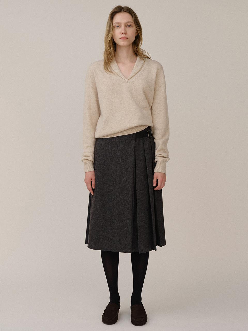 KINDERSALMON PF24 Wool Skirt Charred