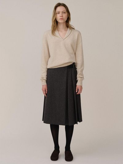 KINDERSALMON PF24 Wool Skirt Charred