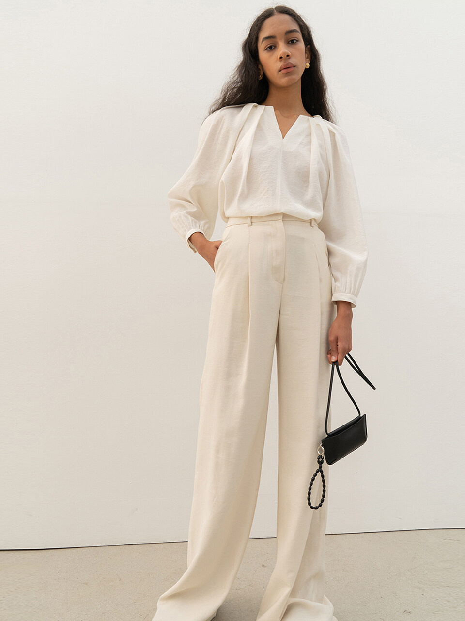 KINDERSALMON Scabra Blouse_White