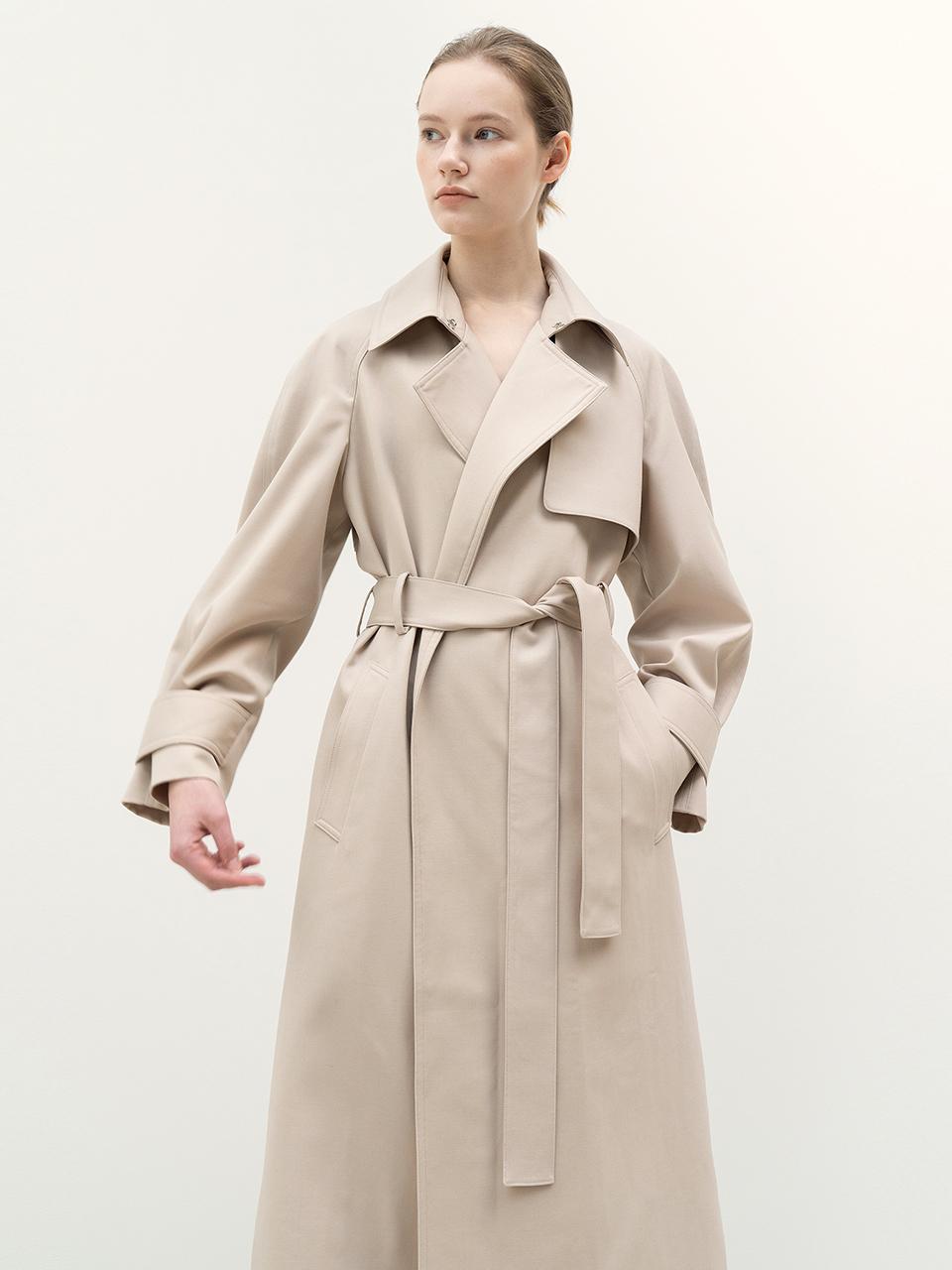 KINDERSALMON Simple Trench Coat