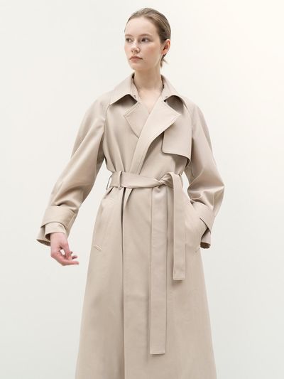 KINDERSALMON Simple Trench Coat
