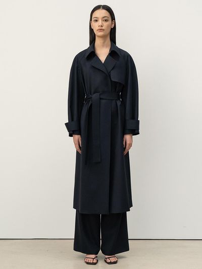 KINDERSALMON Simple Trench Coat_Navy