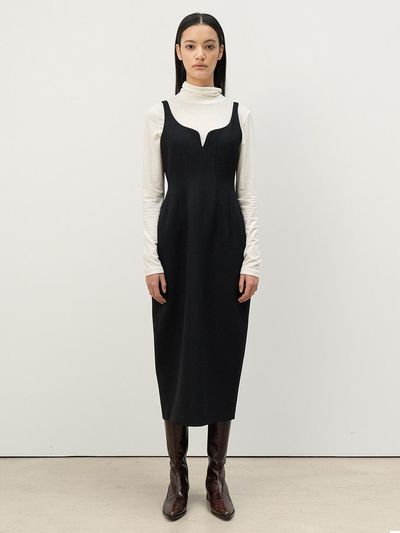 KINDERSALMON Voluminous Camisole Dress Black