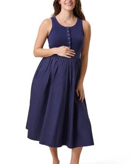 Kindred Bravely Kindred Bravely Charlotte Mixed Media Maternity & Nursing Midi Dress