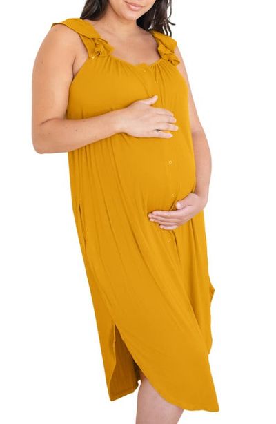 Kindred Bravely Kindred Bravely Ruffle Strap Labor & Delivery Gown