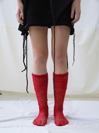 Kindred mohair socks in red