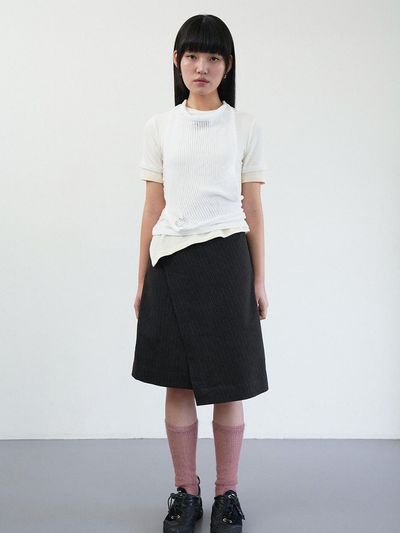 Kindred square knit vest in white