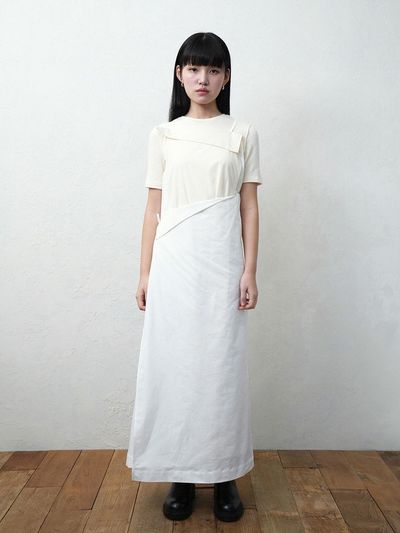 Kindred square wrap dress in white