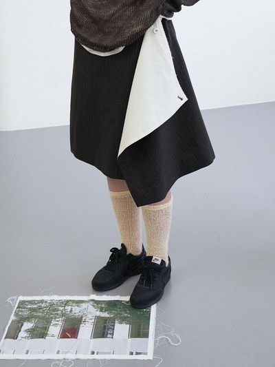 Kindred stripe wrap skirt