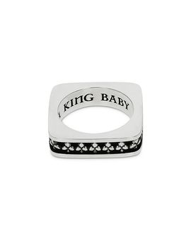 King Baby Studio King Baby Studio Sterling Silver High Roller Club Club Suit Square Stack Ring