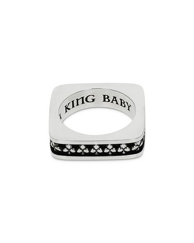 King Baby Studio King Baby Studio Sterling Silver High Roller Club Club Suit Square Stack Ring