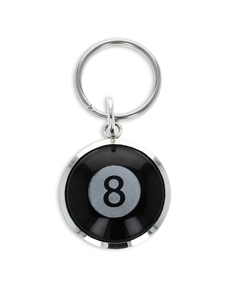 King Baby Studio King Baby Studio Sterling Silver High Roller Club Etched Onyx Eight Ball Key Chain