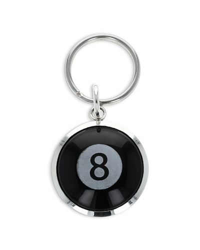 King Baby Studio King Baby Studio Sterling Silver High Roller Club Etched Onyx Eight Ball Key Chain