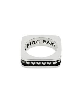 King Baby Studio King Baby Studio Sterling Silver High Roller Club Heart Suit Square Stack Ring