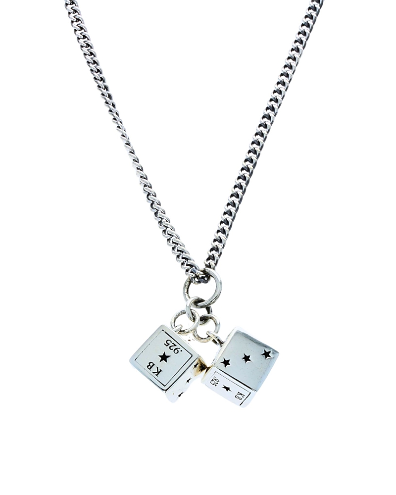 King Baby Studio King Baby Studio Sterling Silver High Roller Club Large Dice Pendant Necklace, 24