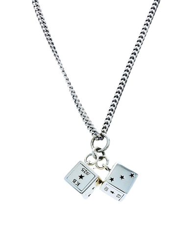 King Baby Studio King Baby Studio Sterling Silver High Roller Club Large Dice Pendant Necklace, 24