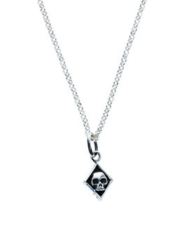 King Baby Studio King Baby Studio Sterling Silver High Roller Club Micro Skull Diamond Suit Pendant Necklace, 18