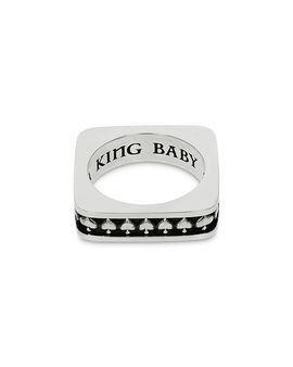 King Baby Studio King Baby Studio Sterling Silver High Roller Club Spade Suit Square Stack Ring