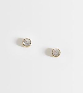 Kingsley Ryan Kingsley Rayn 4mm gemset round stud earrings in 14ct gold plated