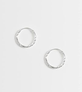 Kingsley Ryan Kingsley Ryan 12mm diamond cut hoop earrings in sterling silver