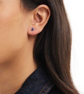 Kingsley Ryan Kingsley Ryan 3mm round lapis stud earrings in sterling silver