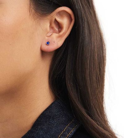 Kingsley Ryan Kingsley Ryan 3mm round lapis stud earrings in sterling silver
