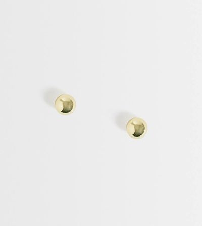 Kingsley Ryan Kingsley Ryan 4mm plain ball stud earrings in 14ct gold plated