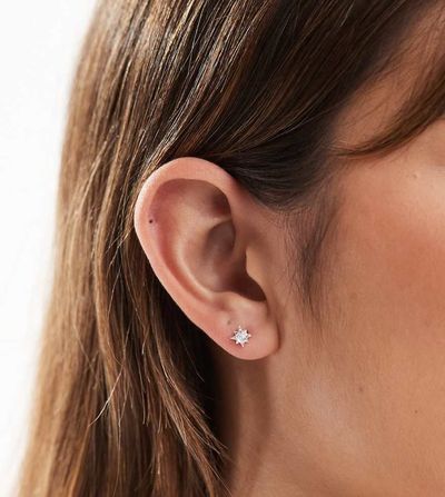 Kingsley Ryan Kingsley Ryan 8 point gemset star stud earrings in sterling silver