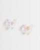 Kingsley Ryan Kingsley Ryan acrylic butter fly stud earrings in 14kt gold plated brass - 1
