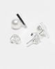 Kingsley Ryan Kingsley Ryan bar and pearl stud earrings in sterling silver - 2