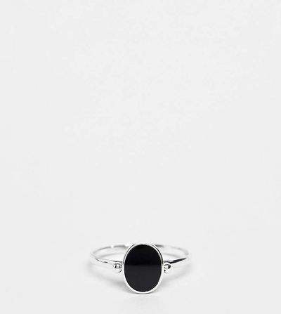 Kingsley Ryan Kingsley Ryan black oval ring in sterling silver