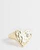 Kingsley Ryan Kingsley Ryan chunky gemset heart ring in 14ct gold plated - 1