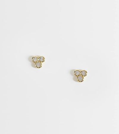 Kingsley Ryan Kingsley Ryan clear gem set cluster stud earrings in 14ct gold plated
