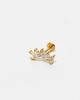 Kingsley Ryan Kingsley Ryan crystal curved labret piercing earring in gold plate - 3
