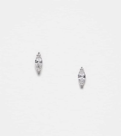 Kingsley Ryan Kingsley Ryan cz petal stud earrings in sterling silver