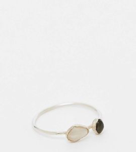 Kingsley Ryan Kingsley Ryan double faux stone ring in sterling silver