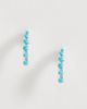 Kingsley Ryan Kingsley Ryan faux turquoise half hoop earrings in sterling silver - 1
