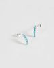Kingsley Ryan Kingsley Ryan faux turquoise half hoop earrings in sterling silver - 4
