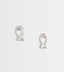 Kingsley Ryan Kingsley Ryan gemset fish stud earrings in sterling silver