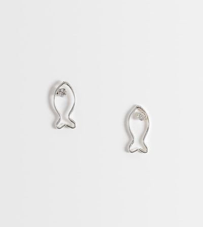 Kingsley Ryan Kingsley Ryan gemset fish stud earrings in sterling silver